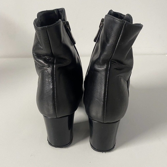 Carlo Pazolini Anke Boot Bootie Black Round Toe Side Zip Block Heel Gold… - Picture 10 of 13